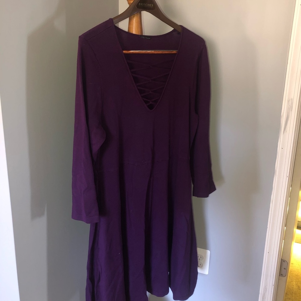 Purple Knit sweater dress